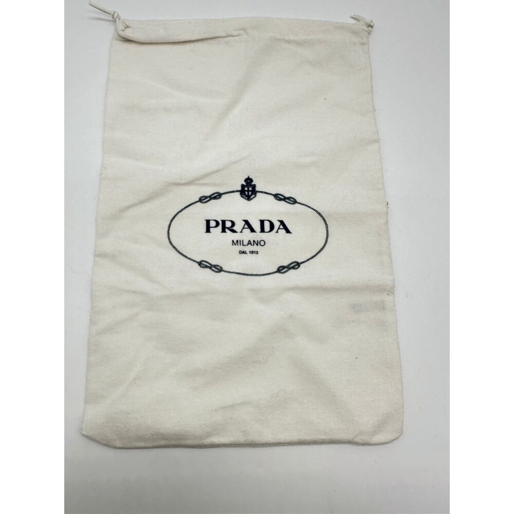 PRADA White Flannel Drawstring Dust Cover Travel Bag 13x9